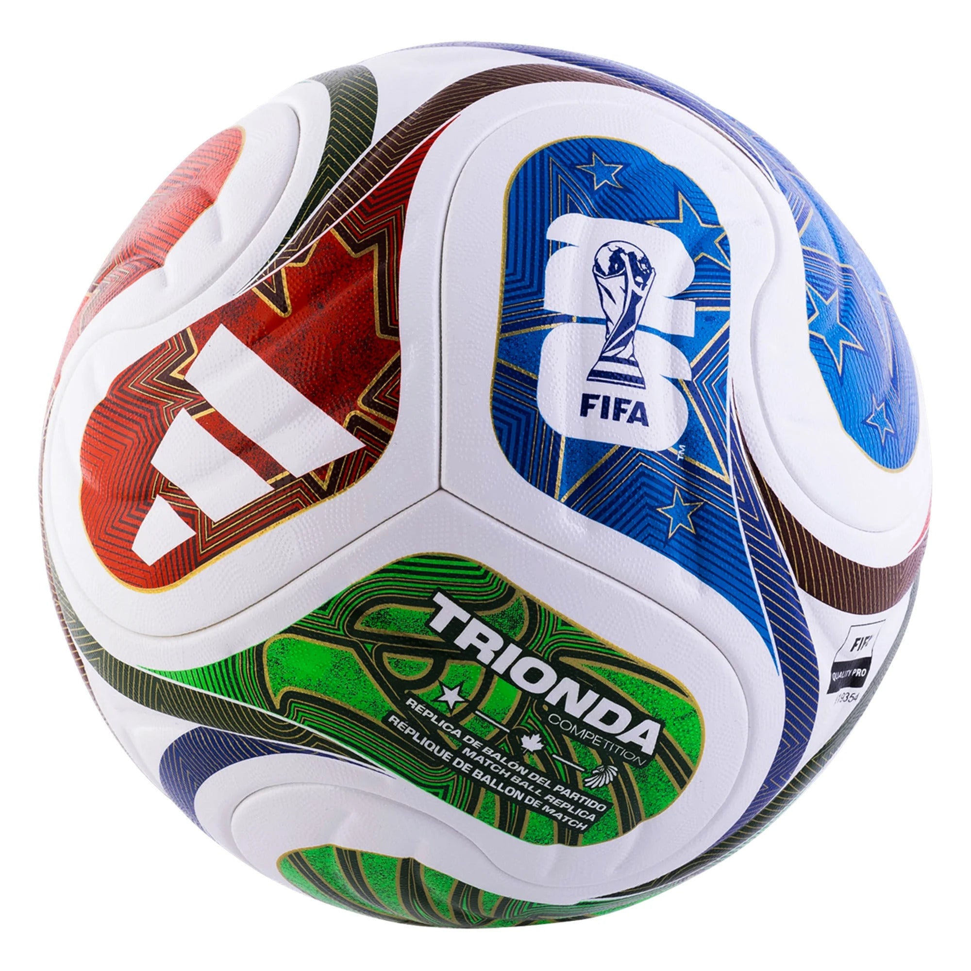 Adidas Trionda Competition FIFA World Cup 2026™ Soccer Ball - White/Blue/Red/Green